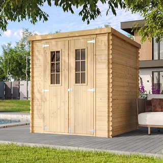 TIMBELA Holz-Gartenhaus M309C Beige Braun 3,53 m2 FSC®
