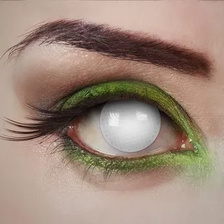 aricona Kontaktlinsen - komplett weiße Kontaktlinsen mit Gitternetz-Motiv zum Halloween Zombie Kostüm