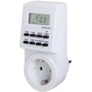 Wochen-Zeitschaltuhr Digital mit 128 Schaltmöglichkeiten und Uhr Weiß