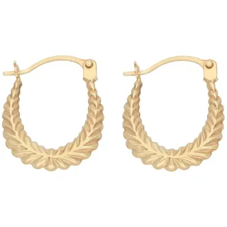 FIRETTI Creolen Lorbeerkranz Gelbgold 375