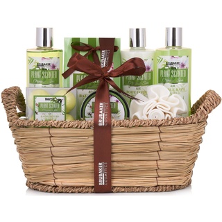 Brubaker Cosmetics Bade- und Dusch Set Aloe Vera - 11-teiliges Geschenkset im Flechtkorb