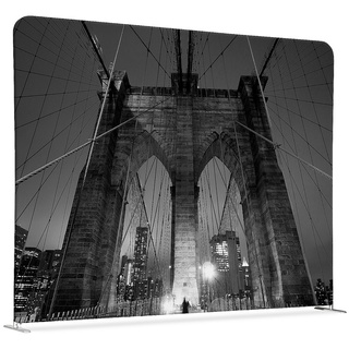 SHOWDOWN Displays Showdown Textil Raumteiler Basic - 150-150 Doppel York Manhattan Brücke - Silberner Rahmen