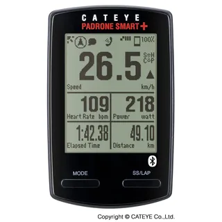 Cat Eye Cateye Padrone Smart+ CC-SC100B Fahrradcomputer, schwarz, klein