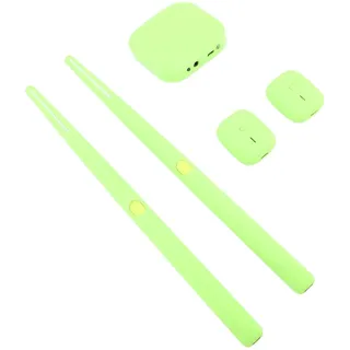 Elektrische Lufttrommel Set, Virtuelle Drumsticks Set, RGB Tragbar 3D-Bewegungsempfindung Air Drum Kit Mit & 8 Sounds für Erwachsene Percussion Accessoires (GREEN)