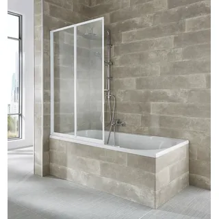 WELLTIME Badewannenaufsatz WELLTIME "Nassau", weiß, B:100cm H:140cm, Duschwände, Komplett zusammenfaltbar