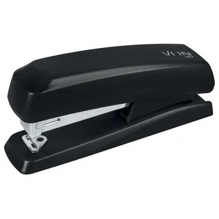 VON Leitz Heftgerät, Für 20 Blatt, Tacker mit kompakter Größe ideal für zu Hause, im Büro oder in der Schule, Metall und Kunsstoff, Schwarz, 56200095