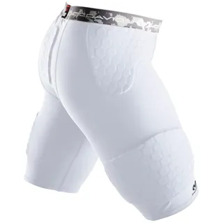 McDavid Herren Enganliegende Baskettballshorts, Hex-Polsterung, Weiß, Gr.: M