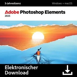 Adobe Photoshop Elements 2025 für Windows | 2 Geräte / 3 Jahre