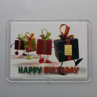 Goldbarren 1g Geschenke/Happy Birthday (Motiv)