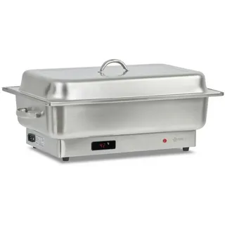 Mahlzeit elektrischer Edelstahl Chafing Dish mit GN 1/1 | 9 Liter | bis 80°C mit Display | Speisenwärmer, Buffetwärmer, Warmhaltebehälter Essen | Wärmebecken elektrisch für Buffet Catering Party