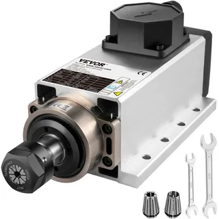 Vevor Luftgekühlter Spindelmotor 2,2KW Air Cooled Spindel Motor, ER20 Spannzangen Frässpindel Linearmotor, Luftgekühlte CNC Engraving Milling Numerical Fräsmotor, 24000RPM Graviermaschine Spindelmotor