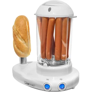 Clatronic Clatronic® 2in1 Hot Dog Maker & Eierkocher | Hotdog Maker Set für 1-14 Würstchen | Egg Cooker für bis zu 6 Eiern | mit beheiztem Edelstahl-Aufsteckdorn | inkl. Messbecher mit Eipicker | HDM 3420 EK N