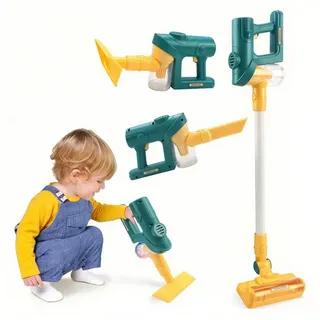 CLTYQ Kinder-Staubsauger Reinigungswerkzeuge für Kinder 3 4 5 6 Jahren Spielzeugstaubsauger, mit Licht und Sound,Kinderstaubsauger mit Echter Saugfunktion grün