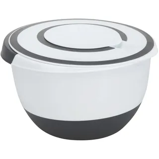 INDA-EXCLUSIV Rührschüssel 5 Liter Deckel Rühröffnung Stoppboden Schüssel Spritzschutz