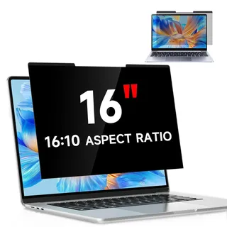 Magnetischer Blickschutzfolie 16 Zoll für 16:10 Laptop, Anti Spy Blaulicht Blendschutz Sichtschutzfolie für Lenovo/HP/Dell/Acer/Asus/Samsung/Toshiba, Abnehmbarer 16" Displayfilter Sichtschutzfilter