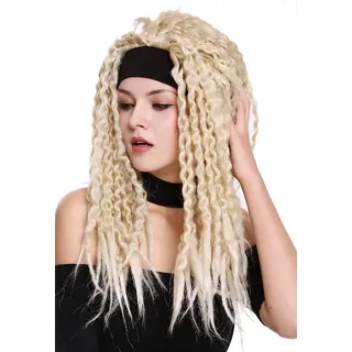 WIG ME UP - 90837-ZA89/ZA88 Perücke Karneval Halloween Stirnband Dreads Dreadlocks Rasta Karibik Afro Blond Mix