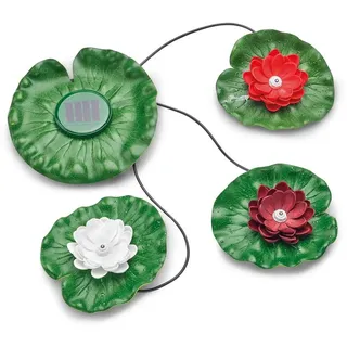 Pontec PondoSolar Lily LED Set 3 - schwimmende Seerosen mit LED-Licht / Teichdekoration