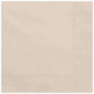Partydeco Servietten Uni 20Stk./33x33cm | Beige