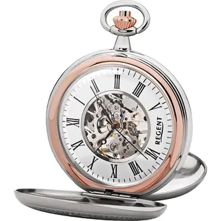 Regent Taschenuhr Regent Herren Taschenuhr Analog Gehäuse, (Analoguhr), Herren Taschenuhr rund, extra groß (ca. 50mm), Metall, Elegant goldfarben|silberfarben