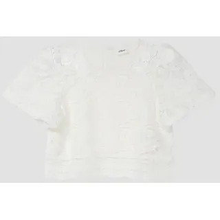 s.Oliver Kurzarmbluse Bluse Spitzenbluse im Boxy Fit bunt S (134/140)