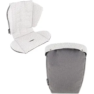 TWISTSHAKE Sitzauflage und Fußsack Set für Tour Kinderwagen, Grau