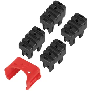 Hailo EasyClix PVC Fuß-Set - Ersatzfüße für Hailo Stufenleitern Größe L ab Baujahr 2015-4 x Leiterfüße, 2 x Montageklammern - Grau