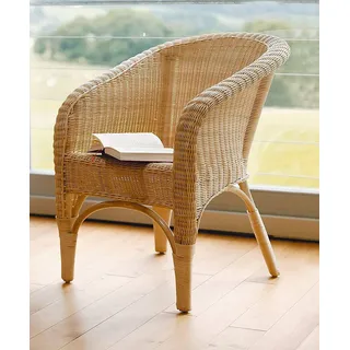 Rattan Stuhl, natur lackiert, Korbsessel, Korbstuhl, Rattansessel, Rattanstuhl - Beige