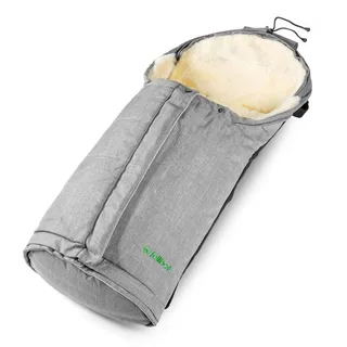 Fellhof Lammfell Kinderwagenfußsack Sölden, größenverstellbar, bei 30 °C waschbar, Oeko-TEX Zertifiziert, mit patentiertem Magnetverschluss, Rückenteil abzippbar, 40/45x82/94cm, Black Melange