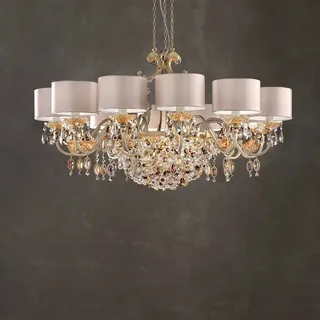 Masiero Rosemery 12 Kronleuchter, 12-flammig, Gold, Ø: 105 cm