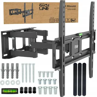 GACHLINE TV Wandhalterung 32–60 Zoll – schwenkbar & neigbar – Halterung für Flach & Curved Fernseher – VESA 75x75–400x400 – ausziehbar 72–370 mm – bis 35 kg – für LED LCD OLED – inkl. Kabelbinder