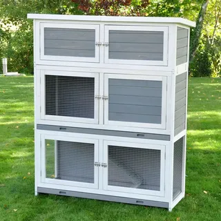 nanook shop nanook Hasenstall Schnuffi grau weiss 114 x 42 x 101 cm