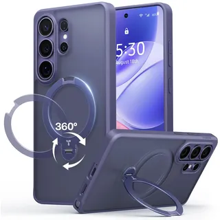 TORRAS Ostand Q3 Spin für Samsung Galaxy S26 Ultra Hülle (360° Langlebig Ständer für Magsafe) TOP Militärschutz Stoßfest Kratzfeste Matt Dünn Handyhülle Samsung S26 Ultra Case Schutzhülle Violett