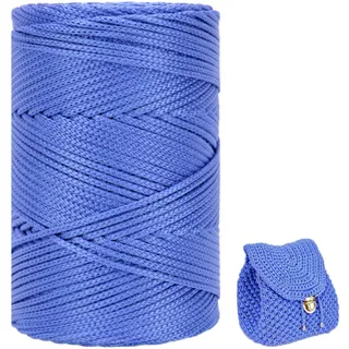 Polyester Garn 3mm X 225m,Makramee Garn 3mm,Makramee Band,Polypropylene Yarn,Geflochten Makramee Schnur Farbig,garn Zum Häkeln Für Stricken,Dekoration DIY Handwerk (Saphir)