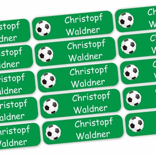 INDIGOS UG® 80 x Namensaufkleber Wäscheetiketten 35x10mm - Fußball - Bekleidung - für Kinder, Schule und Kindergarten - Textilien Etiketten individuell personalisiert