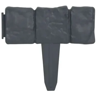 vidaXL Rasenkante Steinoptik 10 m 41 Stück Kunststoff