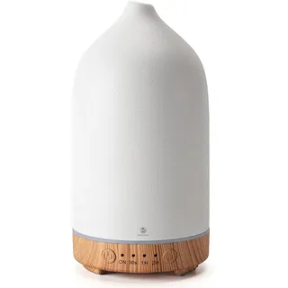 Recalma Keramik Aroma Diffuser – Ultraschall Duftöl Diffusor & Luftbefeuchter, Aroma Diffuser kabellos mit LED-Licht, Einstellbarer Nebel & Timer für ätherische Öle im Wohn- und Schlafzimmer
