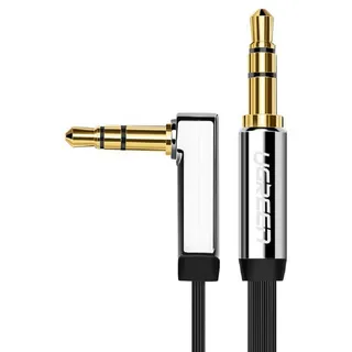 UGREEN Aux Kabel 3.5 mm Miniklinke 2 m 3.5mm Klinke Aux Kabel mit Winkelstecker für Auto Audiosystem, TV, Soundbar, Lautsprecher, Handy, Kopfhörer usw.(2m)