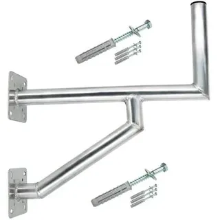 PremiumX 60cm Wandhalter Aluminium zwei Wandplatten SAT Wand-Halterung für Satelliten-Schüssel Wandausleger Schraubensatz