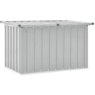 IKAYAA Gartenbox wasserdicht XXL Metall Gartenbox Auflagenbox Auflagenbox Kissenbox Werkzeugkasten Gerätebox Gartentruhe-Grau-109 x 67 x 65 cm