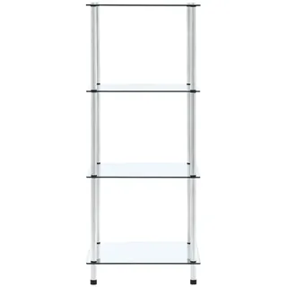 vidaXL Regal mit 4 Ablagen Transparent 40x40x100 cm Hartglas