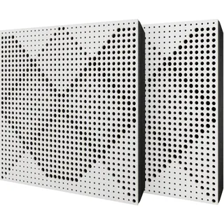 2er-Pack – Akustikpaneel mit Samtstoff und Befestigungsset | 50x50x5cm | Schallabsorption-Diffusion-Reflexion-Schalldämmung | Akustikbehandlung für zu Hause [WILDS - Weiß | Schwarz]