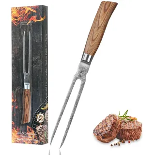 Wakoli Edib Pro Damast Tranchiergabel I 18cm Klinge I Pakkaholzgriff