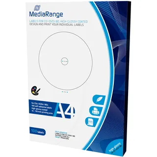 MediaRange Etiketten für CD|DVD|BD, 100er Pack,