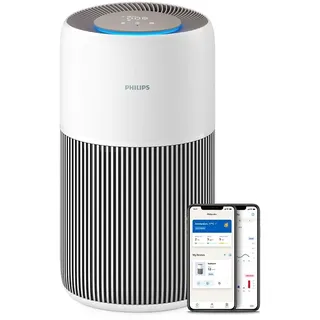 Philips Luftreiniger 2200 Series, HEPA NanoProtect + Aktivkohlefilter, CADR 400m?/h fŸr 104m?, Allergiker, Ultra-leise, Intelligenter und langlebiger Filter (AC2210/10)