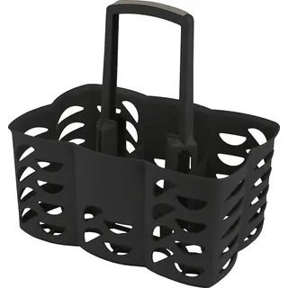 GIES Flaschenträger für 6 Flaschen 30,5x21x31cm EcoRecycled schwarz - Schwarz