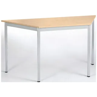 Sodematub Mehrzwecktisch ahorn, alu Trapezform, Vierkantrohr alu, 70,0/140,0 x 70,0 x 74,0 cm
