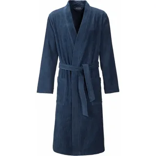 Egeria Herrenbademantel EGERIA "Adam, ideal für Sauna & Spa, Hotelbademantel, Morgenmantel" Gr. S, blau (dunkelblau), L:120cm, Velours, Hausmäntel, Velours, Kimonoform