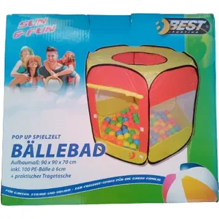 BÄLLEBAD  90x 90x 70 cm mit 100 PE-Bälle POP UP Spielzelt Kinderspass PUR !!