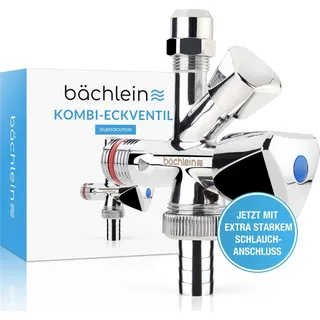Bächlein Universal Kombi-Eckventil selbstdichtend, Kombinations-Eckventil mit vielfältigen Anschlussmöglichkeiten,