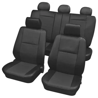 HP Autozubehör 22215 Schonbezug Elba 15tlg. Sitzbezug 15teilig Polyester Anthrazit Fahrersitz, Beifahrersitz, Rücksitz
